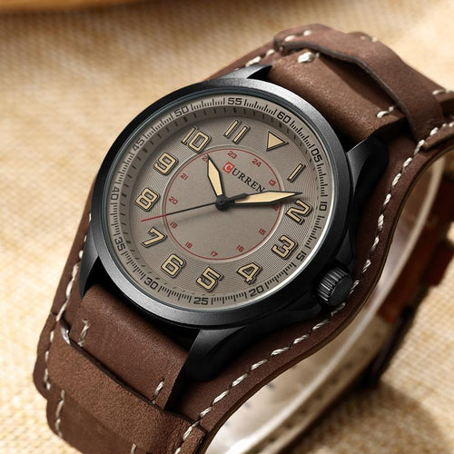 CURREN Hot Sale Sports Men Watches Leather Strap Male Clock Popular Quartz Wristwatch Relogio Masculino Horloges Mannen Saat