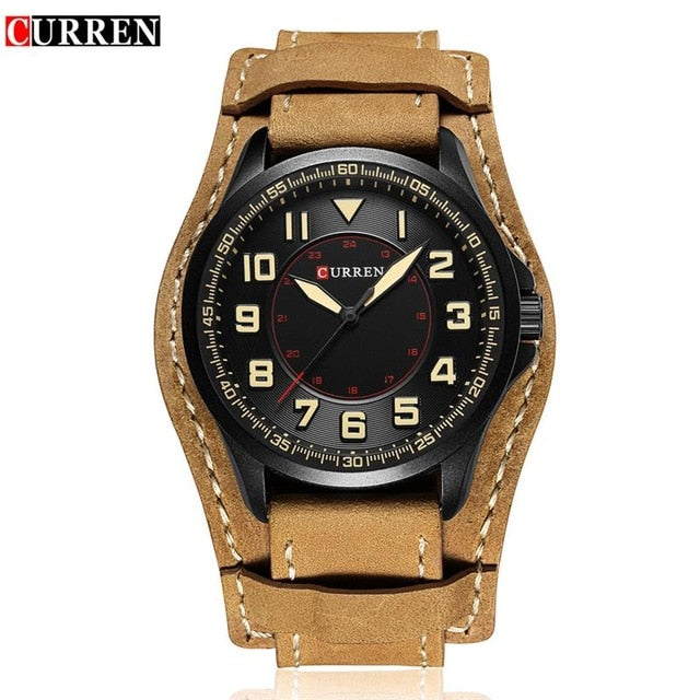 CURREN Hot Sale Sports Men Watches Leather Strap Male Clock Popular Quartz Wristwatch Relogio Masculino Horloges Mannen Saat