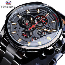 Load image into Gallery viewer, Forsining 2019 Classic Black Clock Steampunk Series Complete Calendar Men&#39;s Sport Mechanical Automatic Watches Top Brand Luxury