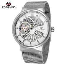 Load image into Gallery viewer, Fashion Forsining Top Brand Luxury Golden Watches Men&#39;s Automatic Mechanical Movement Mesh Strap Ultra Thin Stainless Steel Band