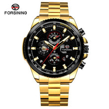 Load image into Gallery viewer, Forsining Brand Blue Ocean Silver Stainless Steel 3 Dial Calendar Men Automatic Self-wind Mechanical Watch